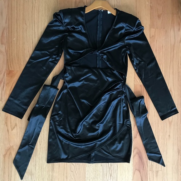 NEW Better Be • Lil Black Satin Dress • Sexy Night - Picture 4 of 8